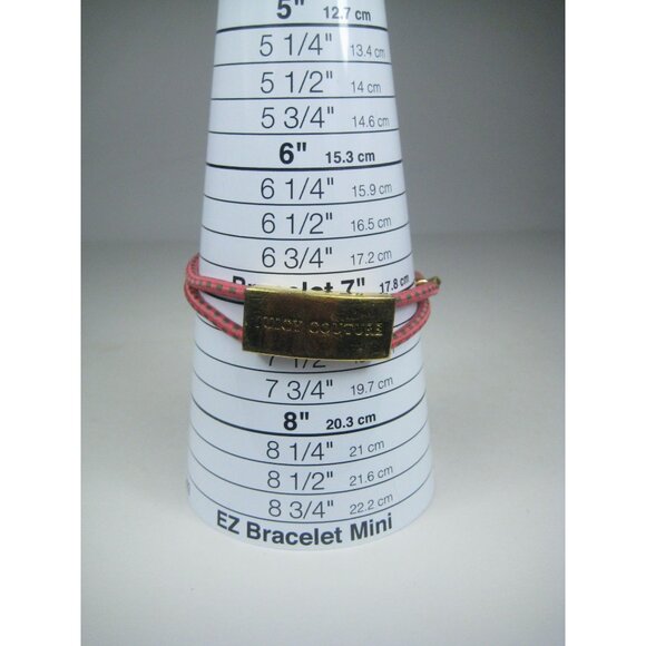 Juicy Couture Pink Goldtone Bracelet Adjustable Cord WORN - Picture 8 of 11